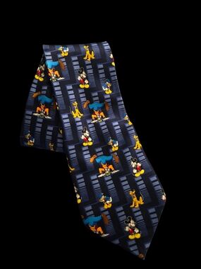 Mickey Unlimited Mickey Mouse Men’s Silk Tie - Mickey, Pluto, Donald Duck, Goofy